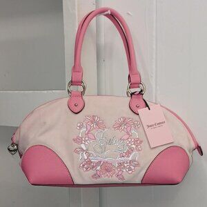 Y2K Juicy  couture pink purse with heart charm and rhinestones